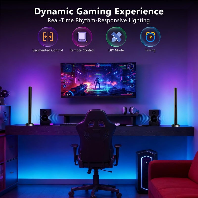 DAYBETTER Smart LED Light Bars, Gaming Light Bars with 16 Million Colors, RGB Light Bar with Music Sync and Scene Modes, Multiple Placement Options, Mood Lighting, Light Bar for Room, TV, PC, Gaming Desk Decor - Image 3